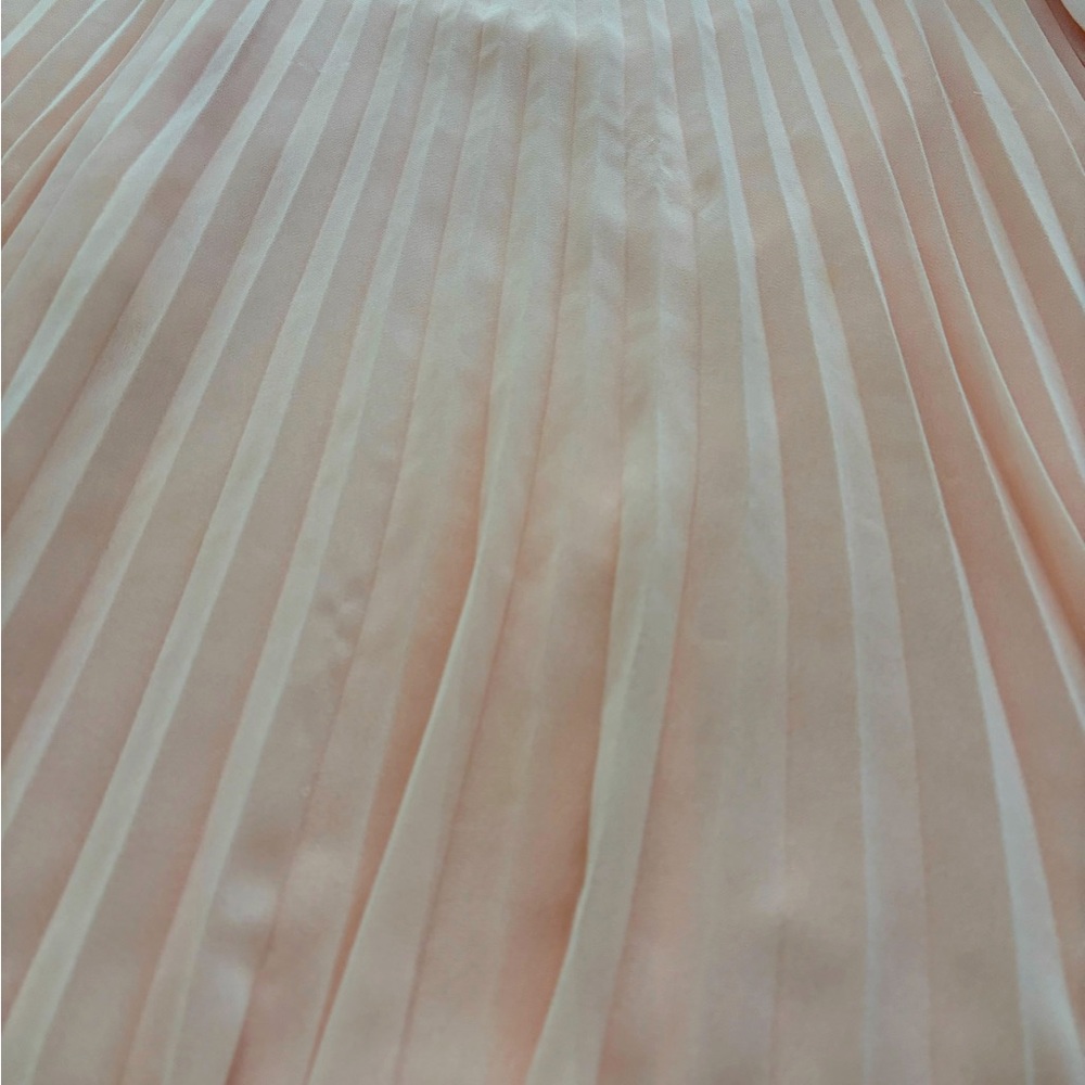 Morning Lavender Pink Pleated Midi Skirt